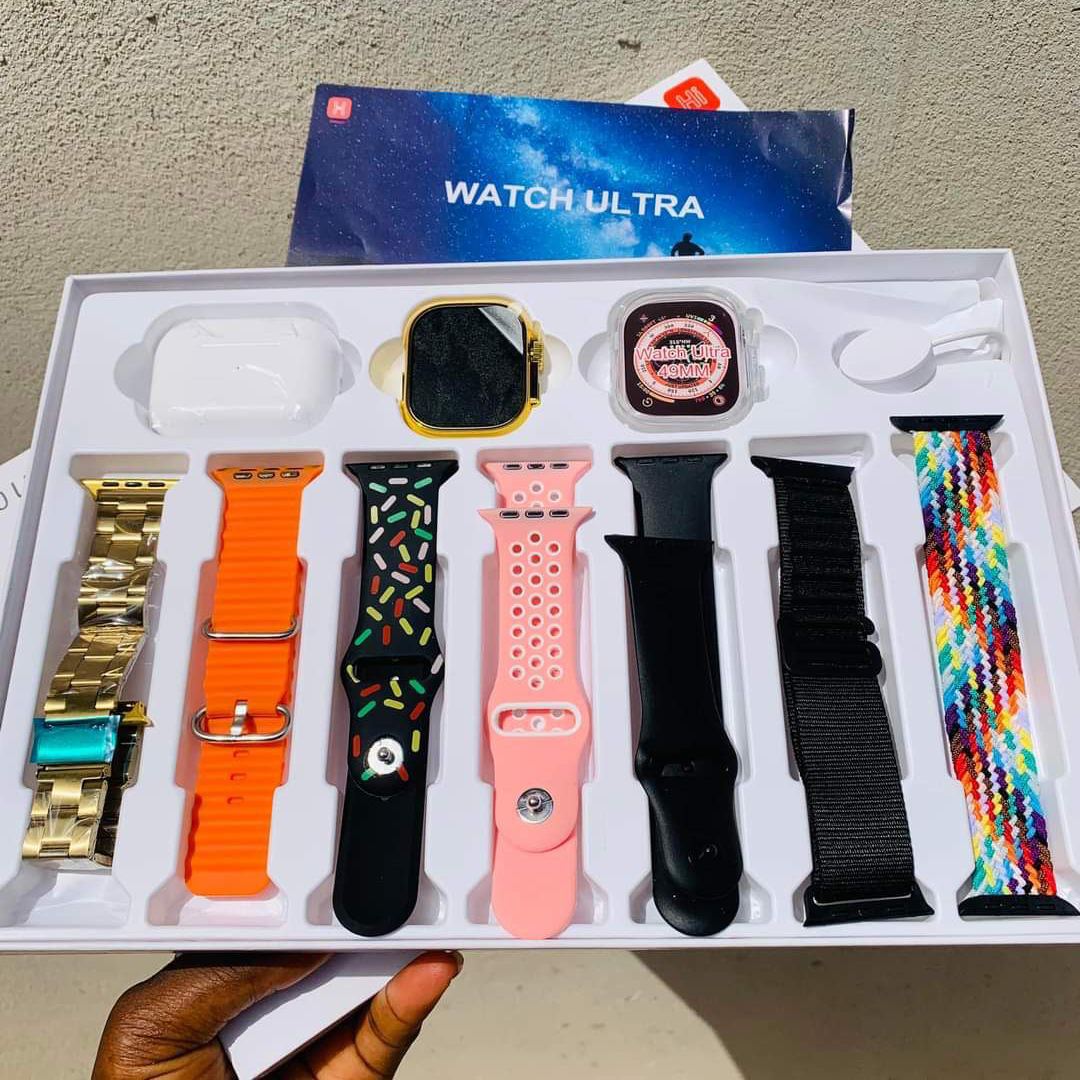 Smart Watch ( 1 Montre + 1 AirPods Pro + 7 Bracelets + pochette )